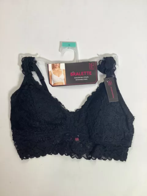 WOMENS NO BOUNDARIES Black Lace Convertible Bralette NEW! NWT