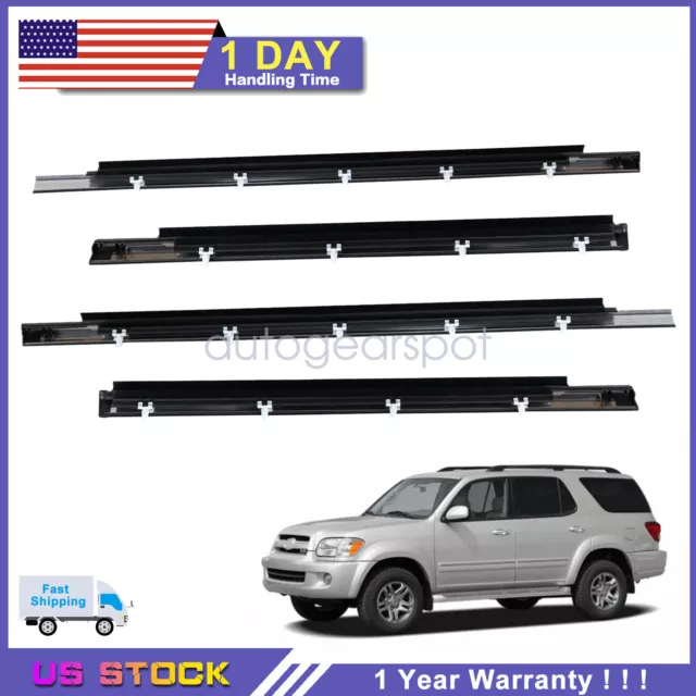 4pcs Door Belt Molding Weatherstrip 75710-0C010 For Toyota Sequoia 2001-2007