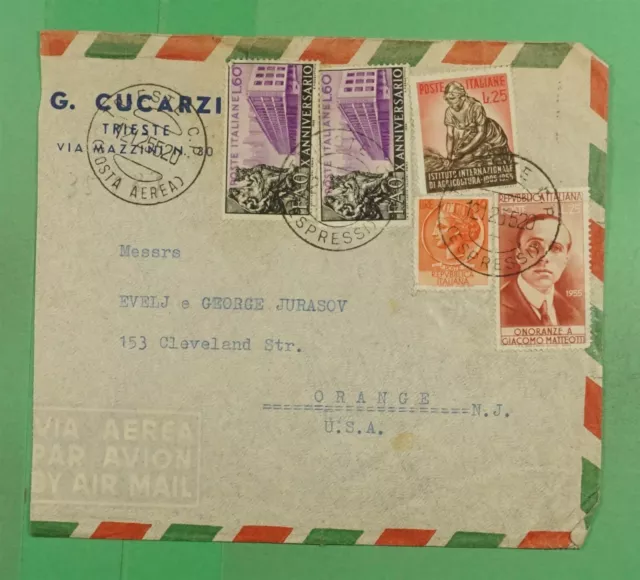 DR WHO 1952 ITALY TRIESTE AIRMAIL TO USA j46239