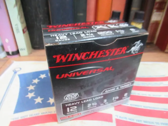 WINCHESTER UNIVERSAL HEAVY LEAD LOAD SHOTSHELLS 12G shot shell shotgun empty BOX