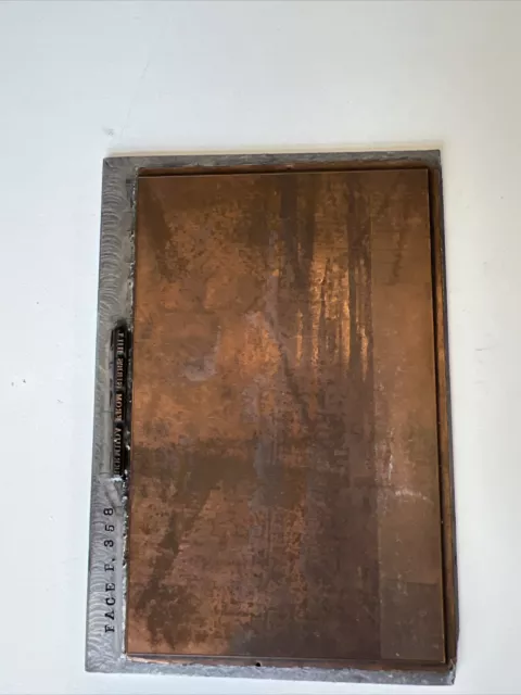 Vintage Antique Copper Printing Plate Bermuda From Gibb's Hill