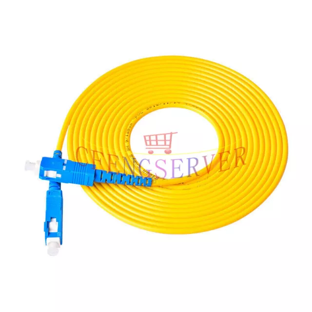 2PCS 10M Fiber Patch Cable Jumper SC UPC to SC UPC Simplex 3.0mm PVC Single Mode