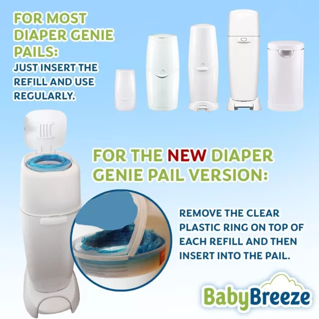 BabyBreeze Diaper Pail Refill Bags for Playtex Diaper Genie -1400 Count (5-Pack) 3