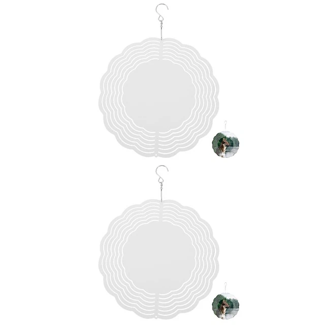 2pcs Gartenwindspinner DIY Sublimation Wind hängende Ornament Metall