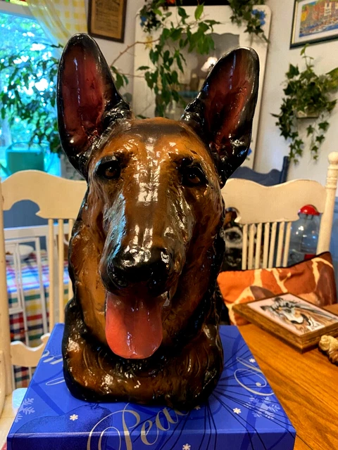 Vintage Large German Shepherd Dog Head Bust - Kay Finch Copy