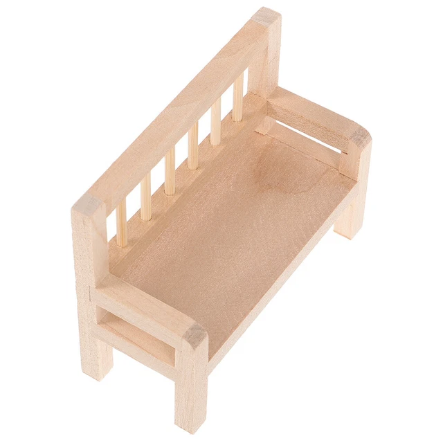 DOLLHOUSE TABLE CHAIR Mini 112 Furniture Model Plain Solid Wood Small