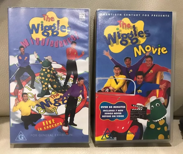 2 THE WIGGLES VHS Videos - WIGGLEDANCE! & WIGGLES MOVIE Original Cast