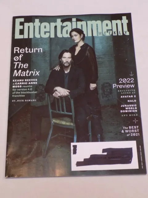 Entertainment Weekly Magazine Jan 2022 Keanu Reeves Carrie-Anne Moss Avatar Halo