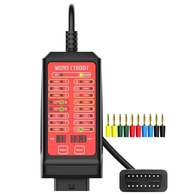 AUTOMOTIVE OBDII BREAKOUT Box OBD2 CAN bus circuit tester 12 / 24 Volt