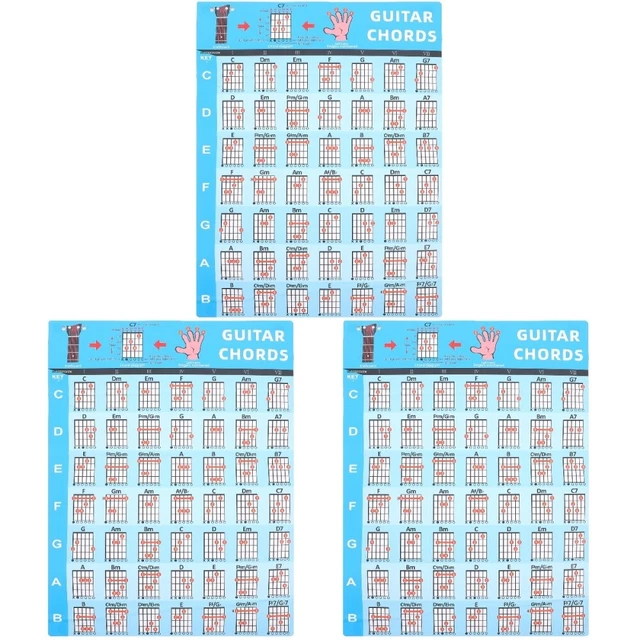 Flashcard Accordi Chitarra Poster - 56 Carte Per Imparare La Chitarra Carte Accordi Chitarra Poster Teoria Musicale - Foto 2