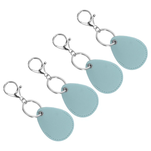 Portachiavi in pelle, 4 pz portachiavi in pelle poliuretano portachiavi, blu cielo