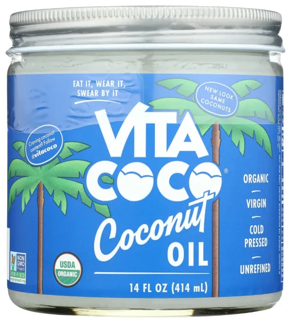 Tarro de vidrio virgen orgánico Vita Coco 14 oz