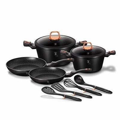 linea metallica Berlinger Haus 10 pezzi colore: Borgogna Set di pentole 