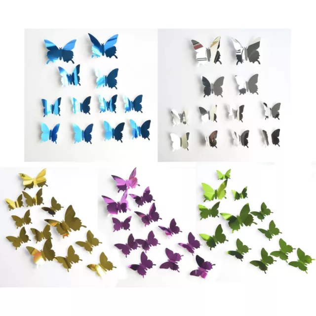 104 PCS Mariposas decorativas decoracion de habitaciones brillar en  oscuridad 3D