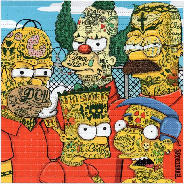 Criminal Simpsons by Rob Israel  BLOTTER ART perforated tabs