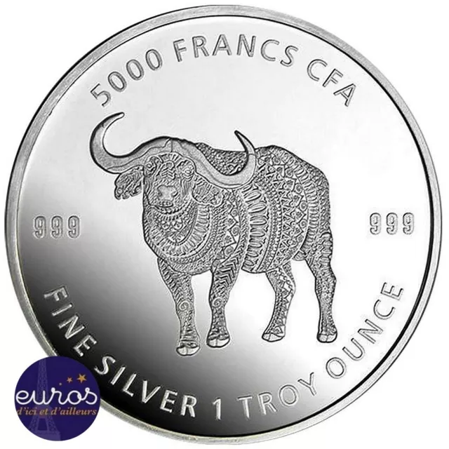 TCHAD 2020 - Mandala Buffle - 1oz Argent pur 999,99‰ - Bullion