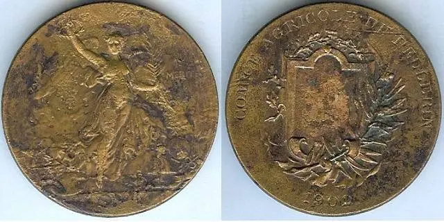 Médaille de table - Comice agricole du PELLERIN 1902 état d'usage intensif