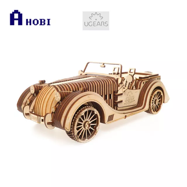 Ukraine Made UGears Roadster VM-01 3D Wooden Puzzle Mechanical Model Kit