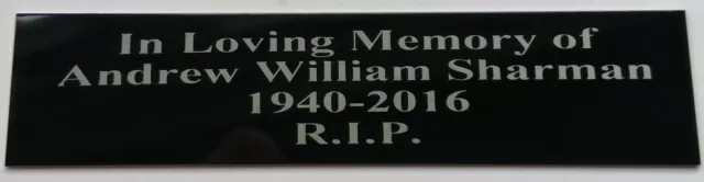10 Pack 70x16mm Laser Engraved Gloss Black Trophy Plaque, Self Adhesive