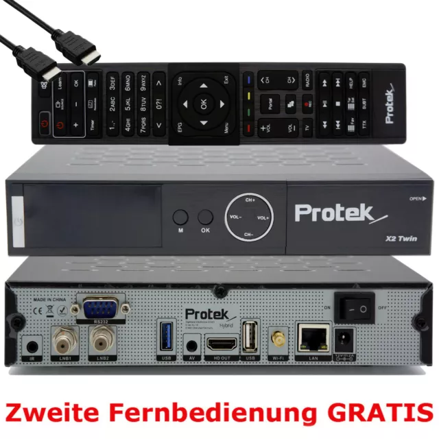 Protek X2 4K UHD 2160p DVB-S2 Linux E2 HDTV Twin Récepteur Satellite WLAN