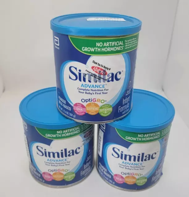 Similac Advance Optigro Formula Baby Infant Powder 12.4 oz EXP 4/2024 - 3 pack