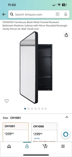Gabinete de medicina de baño con espejo rectangular 16x26"" empotrado