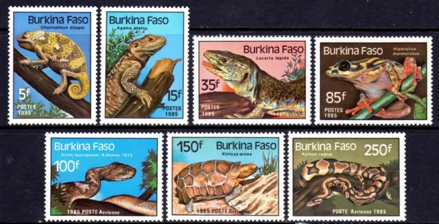 Burkina Faso 1985 Reptiles Complete Mint MNH Set SC 696-702