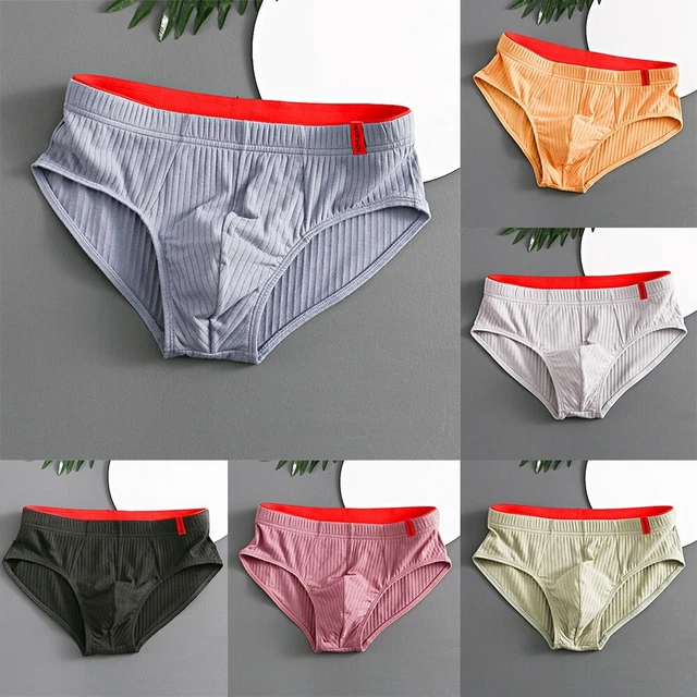 Soft Cotton Men's Underwear Briefs Lingerie with Pouch and Elastic Waistband