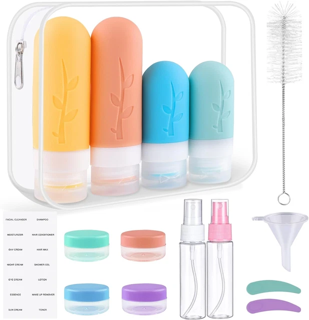 Bottiglie Da Viaggio In Silicone 4 Pezzi - 89 Ml Per Shampoo, Crema E Liquidi
