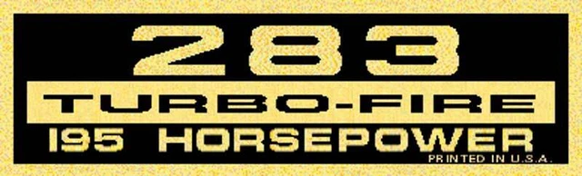 283 195-HP Black and Gold Turbo-Fire Valve Cover Decal
