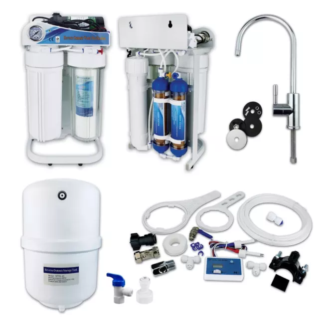 Dental Surgery RODI Water Filter System with Pump TDS Meter Tap 10L Tank 75GPD