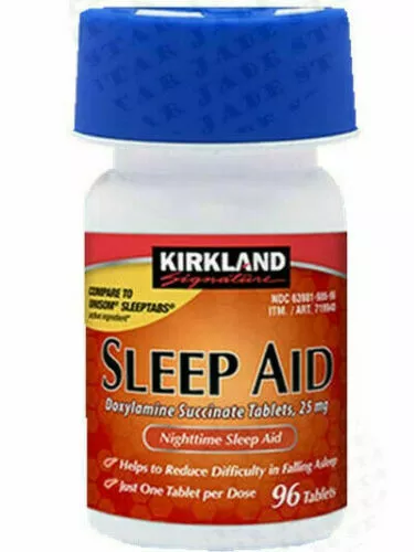 Kirkland night aid 25mg insomnia sleep supplement 96 tabs (1 bottle) exp:3/24