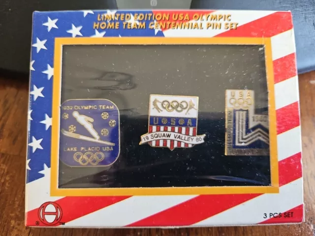 1996 Jc Penny Limited Edition Usa Olympic Home Team Centennial 3-Pin Set Mint