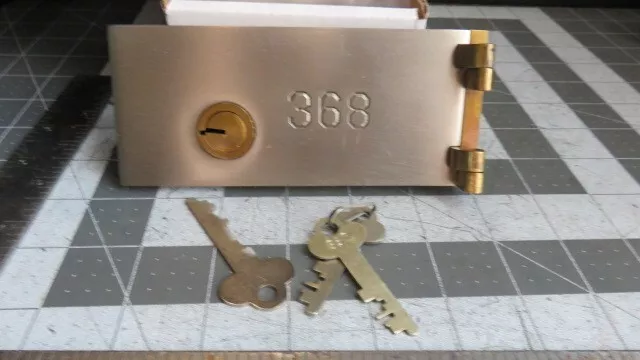 Antique L.L. Bates 1886 Safety Deposit Box Door, Hinges, 2 Op & 1 Guard Key #368