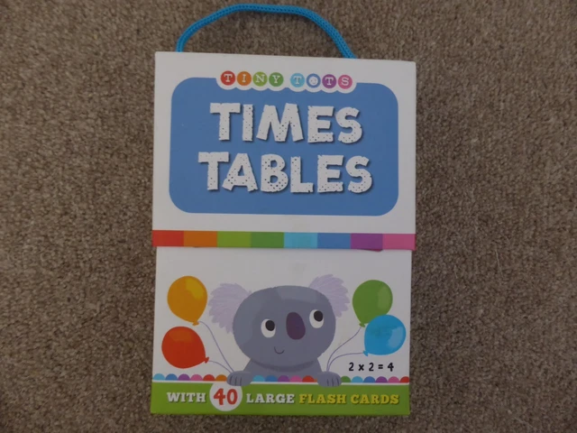 Livret De Cartes Mémo 'Times Tables' (Tables De Multiplication) Tiny Tots - Igloo Books, 40 Cartes, Très Bon État