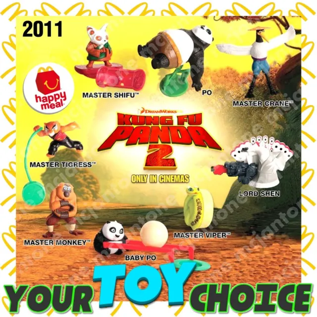 McDonald's 2011 KUNG FU PANDA 2 DreamWorks MARTIAL ARTS KungFu YOUR Toy CHOICE