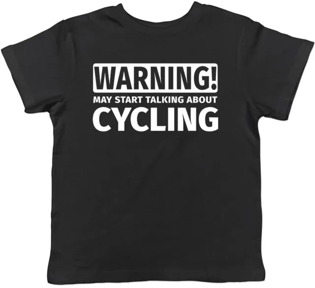 T-shirt Warning May Start Talking about Cycling Bambini Ragazzi Ragazze
