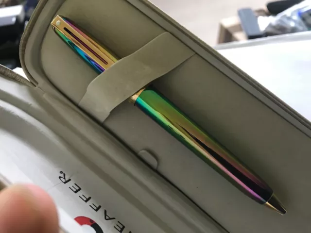 Vintage Sheaffer Prelude (9050) Ballpoint Pen, Rainbow Plasma/Gt, M Nib, Ex Con