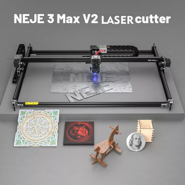 NEJE 3 MAX V2 E80 Lasergravierer & Laserschneider Lasergravurmaschine 24W DPD