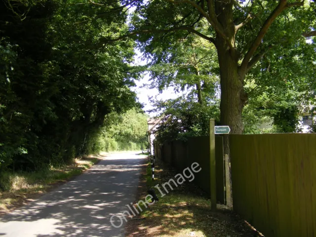 Photo 6x4 Chapel Road  (U2123) and footpath to A1120 Several Road Saxtead c2011