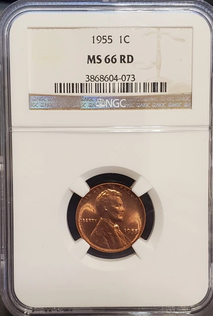 1955 P  Lincoln Head Cent  NGC  MS66 RD   Tougher Date Red Wheatie