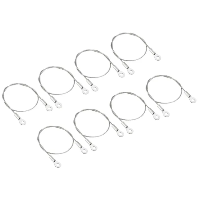 8Pcs 1.5mmx30cm Steel Security Cable 4mm ID Eyelets Ended Safety Wire Rope