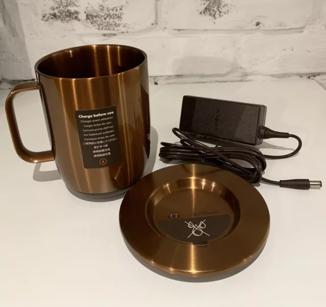 Ember Mug 2 Temperature Control 14oz Smart Mug Coffee Cup, Copper, Electric Mug
