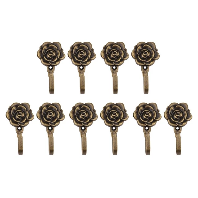 10Pcs Metal Flower Curtain Tie Back Tieback Holders Wall Hooks Decor P8H3