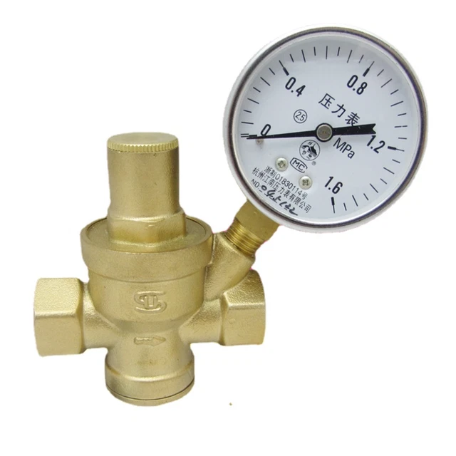 1/2"-2" Brass Water Pressure Reducing Valve With Pressue Gauge Relief Valves