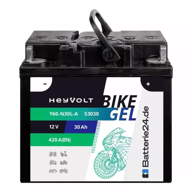 GEL Motorradbatterie 12V 30Ah Y60-N30L-A C60-N30L-A 53030 C60-N30L-A 3