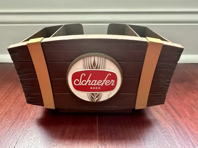 Vintage Schaefer Beer Bar Top Swizzle Stick Bar Nap Caddy - Barware Advertising