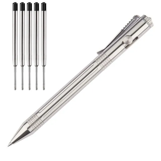 Stainless Steel Pocket Ball Pen Ballpoint Pen Office Signature Pen Outdoor EDC