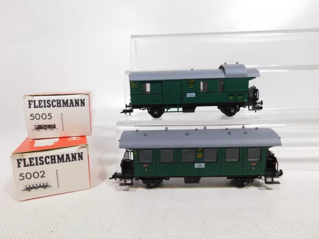 DO542-0,5 #2x Fleischmann H0 Dc Bagages Voitures DRG 5002 5005 Sg / Mint + Box