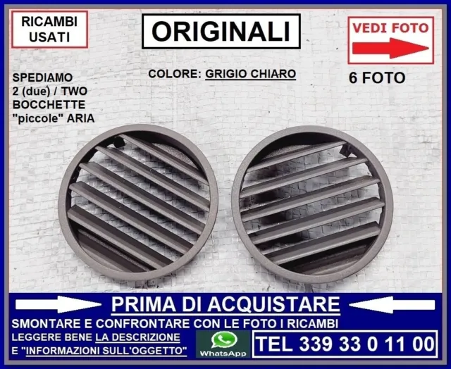 Bocchetta Aria Destra Sinistra Laterale Su Cruscotto Originali Fiat Panda 169